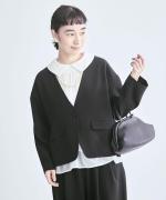 コンパクト天竺×ソフトチュール　衿付きプルオーバー