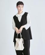 コンパクト天竺×ソフトチュール　衿付きプルオーバー