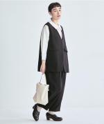 コンパクト天竺×ソフトチュール　衿付きプルオーバー