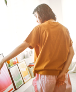 ラフィ天竺　プリントT(The SLOW DAYS)