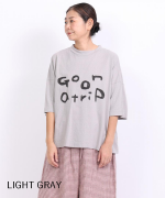 ラフィ天竺　プリントT(go on a trip)