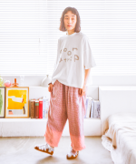 ラフィ天竺　プリントT(go on a trip)