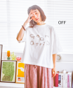 ラフィ天竺　プリントT(go on a trip)