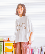 ラフィ天竺　プリントT(go on a trip)