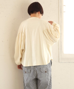 オーガニックコットンムラ天竺　パフスリーブプルオーバー