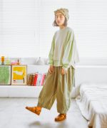 オーガニックコットンムラ天竺　パフスリーブプルオーバー