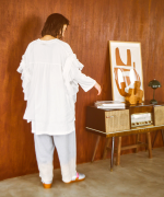 ベーシック天竺×シアーツイル　フリルベスト付チュニック