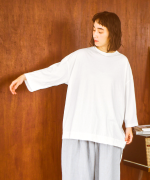 ベーシック天竺×シアーツイル　フリルベスト付チュニック