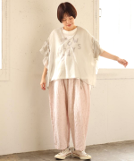 ベーシック天竺×シアーツイル　フリルベスト付チュニック