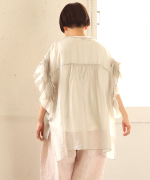 ベーシック天竺×シアーツイル　フリルベスト付チュニック