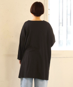 ベーシック天竺×シアーツイル　フリルベスト付チュニック