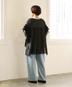 ベーシック天竺×シアーツイル　フリルベスト付チュニック