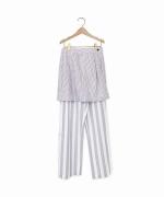 ORGANIC COTTON TWILL STRIPE SKIRT PANTS