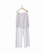 ORGANIC COTTON TWILL STRIPE SKIRT PANTS