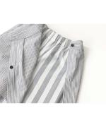 ORGANIC COTTON TWILL STRIPE SKIRT PANTS