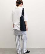 ORGANIC COTTON TWILL STRIPE SKIRT PANTS