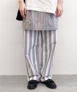 ORGANIC COTTON TWILL STRIPE SKIRT PANTS