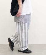 ORGANIC COTTON TWILL STRIPE SKIRT PANTS
