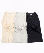 コットンリブニット　Uネック長袖