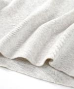 コットンリブニット　Uネック長袖