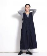 コットンリブニット　Uネック長袖