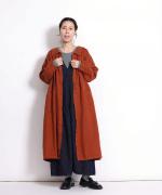 コットンリブニット　Uネック長袖