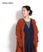 コットンリブニット　Uネック長袖