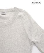 コットンリブニット　Uネック長袖