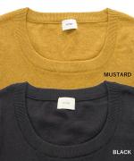 コットンリブニット　Uネック長袖