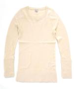 コットンリブニット　Uネック長袖