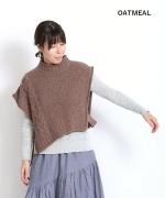 コットンリブニット　Uネック長袖