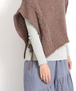 コットンリブニット　Uネック長袖