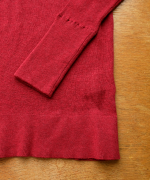 コットンリブニット　Uネック長袖