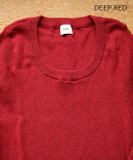 コットンリブニット　Uネック長袖