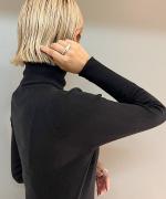 コットンリブニット　タートルネック