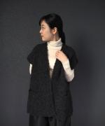 コットンリブニット　タートルネック