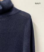 コットンリブニット　タートルネック