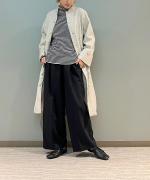 ランダムリブニット　フリルハイネック