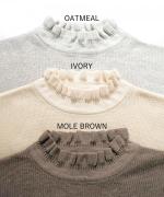 ランダムリブニット　フリルハイネック