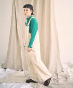 ランダムリブニット　フリルハイネック