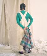 ランダムリブニット　フリルハイネック