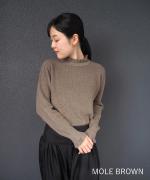 ランダムリブニット　フリルハイネック