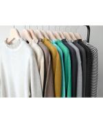 ランダムリブニット　フリルハイネック