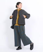 ランダムリブニット　フリルハイネック