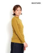 コットンリブニット　ハイネック長袖