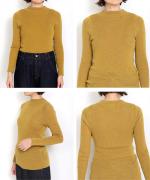 コットンリブニット　ハイネック長袖