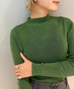 コットンリブニット　ハイネック長袖