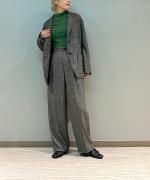 コットンリブニット　ハイネック長袖