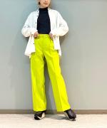 コットンリブニット　ハイネック長袖