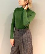 コットンリブニット　ハイネック長袖